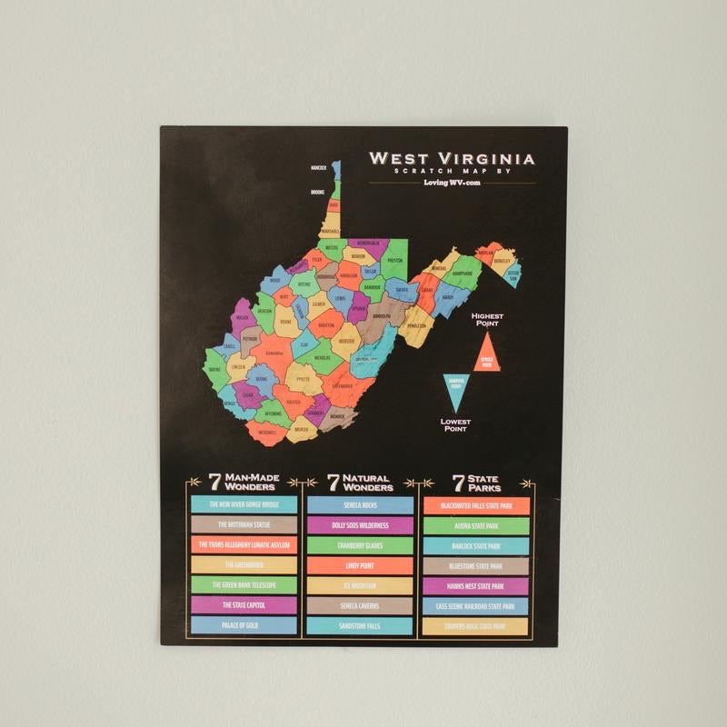 West Virginia Scratch Off Map The Red Caboose