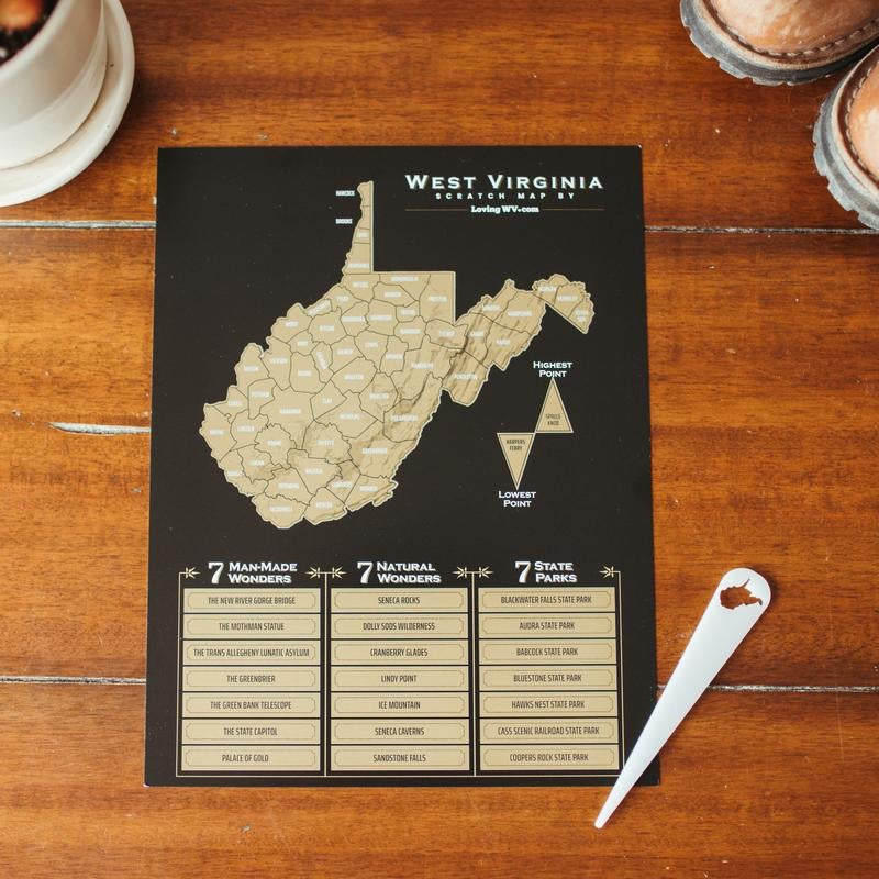 West Virginia Scratch Off Map The Red Caboose