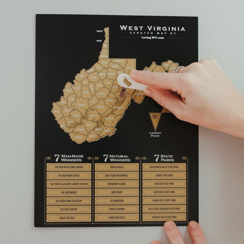 West Virginia Scratch Off Map The Red Caboose