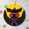 Cozy Mothman Ornament - Yellow w/ Purple & Pink