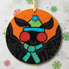 Cozy Mothman Ornament - Orange w/ Green & Blue