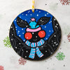 Cozy Mothman Ornament - Blue w/ Pink & Blue