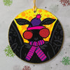 Cozy Mothman Ornament - Orange & Yellow w/ Purple & Pink