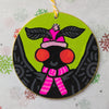Cozy Mothman Ornament - Green w/ Pinks