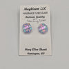 Dichroic Glass Button Earrings