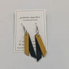 Yellow and Brown Leather Strips Earrings