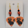 Black Cat Guitar Pick Earrings