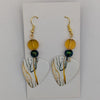 Gold Streak Guitar Pick Earrings