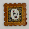 Goose with Gold Bow Embroidery