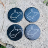 Slate West Virginia Coasters - Round