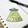 Country Roads Alien Glitter Sticker