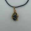 Wire Wrapped Necklace - Round Blue-Gray Stone