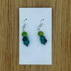 Turquoise and Green Blobby Bead Earrings