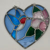 Stained Glass Hummingbird Heart Panel