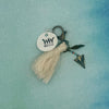 Arrowhead and Feather Tassel Keychain with Beads