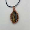 Copper Wire Wrapped Necklace - Oval Tiger’s Eye