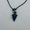 Wire Wrapped Necklace - Stone Arrowhead w/ Silver Wire