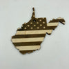 Wood WV Flag Ornament