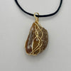 Wire Wrapped Necklace - Orange Geode