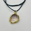 Wire Wrapped Necklace - Purple Stripes