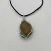 Wire Wrapped Necklace - Green/Red Stone