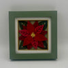 Poinsettia Green Frame Shadowbox 5x5