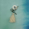 Quartz and Feather Tassel Keychain