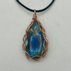 Wire Wrapped Necklace - Sea Floor Iridescent Stone