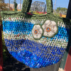 Crochet Market Bag w/Flowers