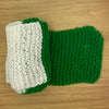 Green and White Knitted Scarf
