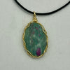 Wire Wrapped Necklace - Green/Red Stone