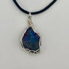 Wire Wrapped Necklace - Metallic Blue Stone