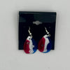 Red White and Blue Teardrop Earrings