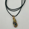 Wire Wrapped Necklace - Rainbow Stone