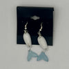 White and Blue Fish Earrings