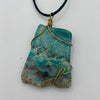 Wire Wrapped Necklace - Rectangular Teal Stone