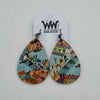 Bridges Print Teardrop Dangle Earrings
