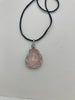 Silver Wire Wrapped Necklace - Rose Quartz Teardrop