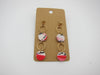 Red Marbled Dots Dangle Earrings