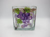 Hand Painted Glass Cube Container- Grapes