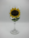 Hand Painted Sunflower Wine Glass