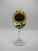 Hand Painted Sunflower Wine Glass
