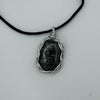 Wire Wrapped Necklace - Gray Oval Stone