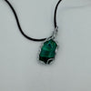 Wire Wrapped Necklace - Green Rectangle Stone