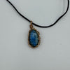 Wire Wrapped Necklace - Striped Blue Stone