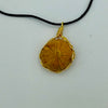 Wire Wrapped Necklace - Round Yellow Stone