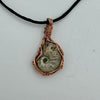 Wire Wrapped Necklace - White Shell Fossil