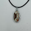 Wire Wrapped Necklace - Brown Layered Stone