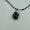 Wire Wrapped Necklace - Green Stone