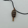 Wire Wrapped Necklace - Brown Striped Stone